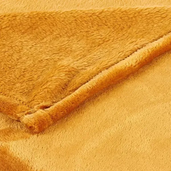 Mantas-CASA Flanella Manta Escuro Amarelo