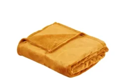 Mantas-CASA Flanella Manta Escuro Amarelo