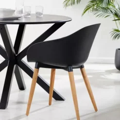 Cadeiras Sala Jantar-CASA Fray Cadeiras Sala Jantar Preto/Natural