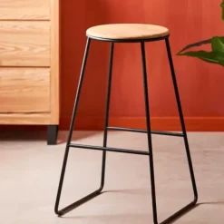 Bancos De Bar-CASA Giulia Banco De Bar Preto, Natural