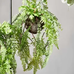 Plantas Artificiais-CASA Greenery Vaso Para Pendurar Com Samambaia Verde