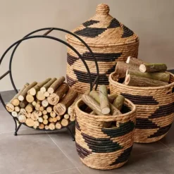 Cestos De Arrumação-CASA Guatemala Cesto Preto, Natural