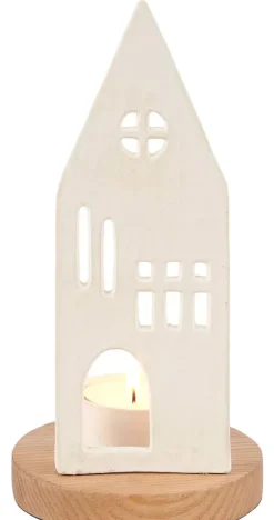 Suportes Para Velas Para Lamparinas-CASA Home Porta-Vela Para Lamparina Branco, Natural