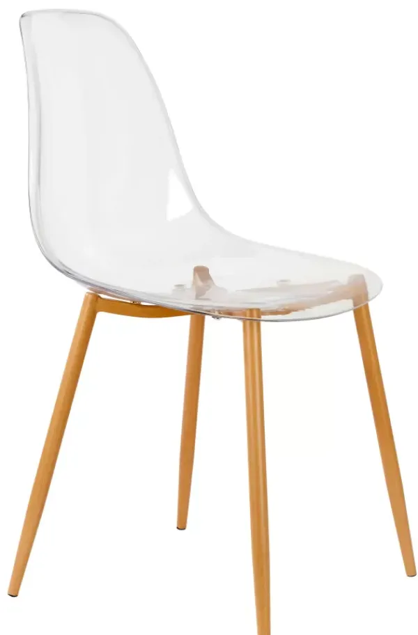 Cadeiras Sala Jantar-CASA Ice Cadeira Sala De Jantar Transparente, Natural