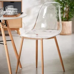 Cadeiras Sala Jantar-CASA Ice Cadeira Sala De Jantar Transparente, Natural