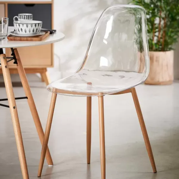 Cadeiras Sala Jantar-CASA Ice Cadeira Sala De Jantar Transparente, Natural