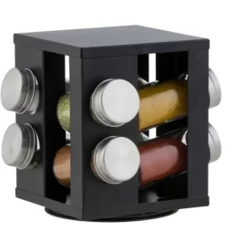 Potes Para Ervas-CASA Industria Carrossel De Especiarias 8 Potes Preto