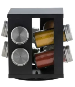 Potes Para Ervas-CASA Industria Carrossel De Especiarias 8 Potes Preto