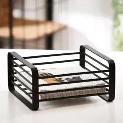 Acessórios De Cozinha-CASA Industria Porta-Guardanapos Preto