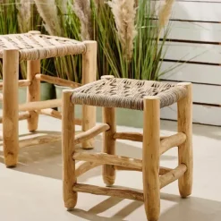 Tamborete-CASA Kanai Banco Pequeno Natural