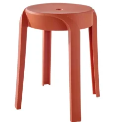 Tamborete-CASA Karlus Banco Terracota Vermelho