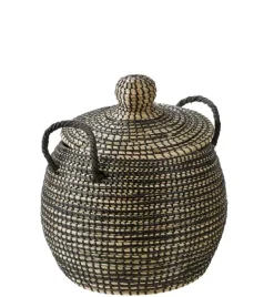 Cestos De Arrumação-CASA Leo Cesto Luxuoso Preto, Natural