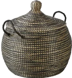 Cestos De Arrumação-CASA Leo Cesto Luxuoso Preto, Natural