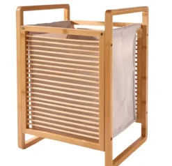 Cestos Para Roupa-CASA Linolux Bamboe Cesto Para Roupa Suja Natural