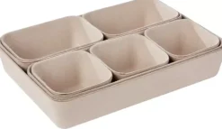 Cestos De Arrumação-CASA Linostore Cestos De Arrumação Para Gaveta Bege