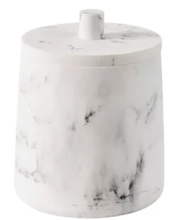 Acessórios De Lavatorio-CASA Luna Porta-Bolas Algod O Com Tampa Aspeto De M Rmore