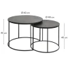 Mesas De Apoio-CASA Memphis Mesas Auxiliares Conjunto De 2 P S Preto