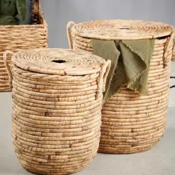 Cestos Para Roupa-CASA Miley Cesto Roupa Suja Com Tampa Com Pegas Natural