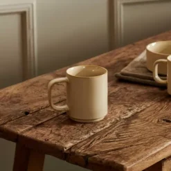 Canecas-CASA Mineral Sand Caneca Com Orelha Bege