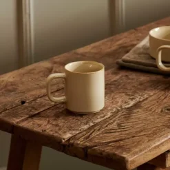 Canecas-CASA Mineral Sand Caneca Com Orelha Bege