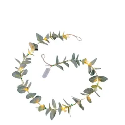 Grinaldas Com Luzes-CASA Mirte Grinalda Iluminada Folha Eucalipto