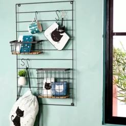 Estantes De Parede-CASA Modular Estante Preto