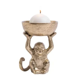 Suportes Para Velas Para Lamparinas-CASA Monkey Porta-Velas Para Lamparinas Dourado
