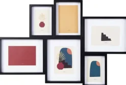 Molduras-CASA Multi Moldura Para 6 Fotos Preto, Branco