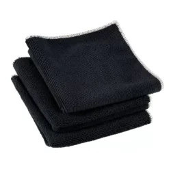 Panos De Cozinha-CASA Multi Pano Microfibra Conjunto De 3 Preto