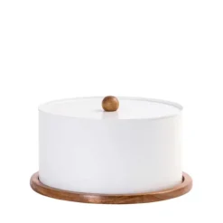 Caixas De Alimentos-CASA Nagini Caixa De Alimentos Para Bolo Branco, Natural