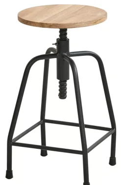 Tamborete-CASA New Bedford Banco Preto, Natural