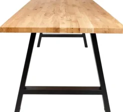 Mesas De Jantar-CASA New Oak Mesa De Jantar Com Pernas Em A De Metal