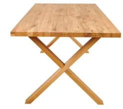 Mesas De Jantar-CASA New Oak Mesa De Jantar Com Pernas Em X De Madeira