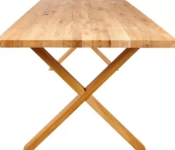 Mesas De Jantar-CASA New Oak Mesa De Jantar Com Pernas Em X De Madeira