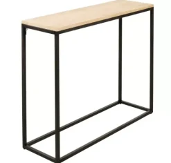 Consolas-CASA Oak Arm Rio De Parede Preto, Natural