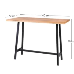 Mesas Altas-CASA Oak Split Mesa De Bar Natural