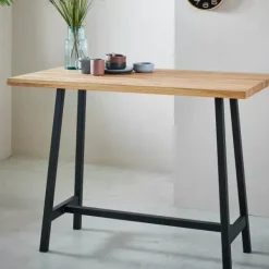 Mesas Altas-CASA Oak Split Mesa De Bar Natural