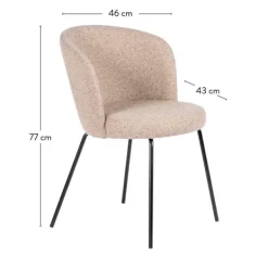 Cadeiras Sala Jantar-CASA Olivier Cadeira Para Sala De Jantar Bege