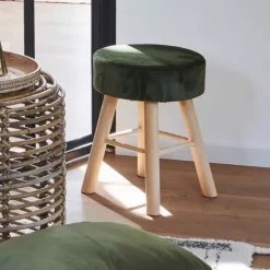 Tamborete-CASA Oscar Banco Verde-Oliva