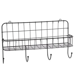 Acessórios De Cozinha-CASA Oslo Organizador Cozinha Com Ganchos Preto