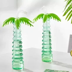Copos Com Palha-CASA Palmtree Caneca Com Palha Verde