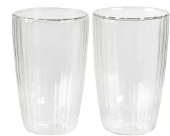 Copos Para Ch-CASA Pausa Copo Parede Dupla Conjunto De 2 Transparente