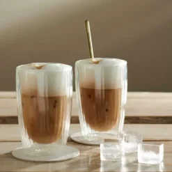 Copos Para Ch-CASA Pausa Copo Parede Dupla Conjunto De 2 Transparente