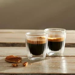 Copos Para Ch-CASA Pausa Copo Parede Dupla Conjunto De 2 Transparente