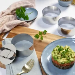 Instrumentos De Cozinha-CASA Proline Argolas Para Servir Conjunto De 3 Prateado