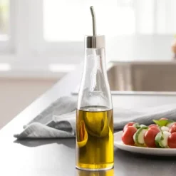 Azeiteiras-CASA Pure Garrafa Para Leo Prateado, Transparente