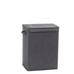 Cestos Para Roupa-CASA Rango Luxe Cesto Roupa Suja Cinzento Escuro