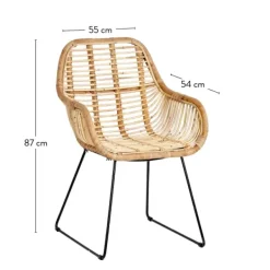 Cadeiras Sala Jantar-CASA Rotan Cadeira Para Sala De Jantar Natural