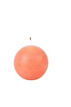 Velas-CASA Rustic Vela Bola Cor-De-Laranja