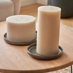 Velas-CASA Rustic Vela Rib Bege